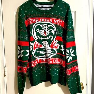 Cobra Kai - Ugly Christmas Sweater - Men's XL "Fear Does Not Exist In This Dojo"